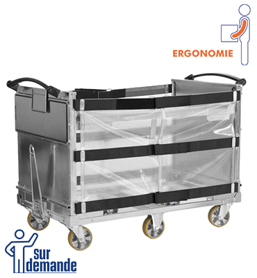 chariot ergonomique grand format robuste pour accueillir des palettes de marchandises