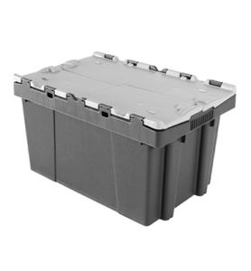 Bac gris foncé avec couvercle gris clair